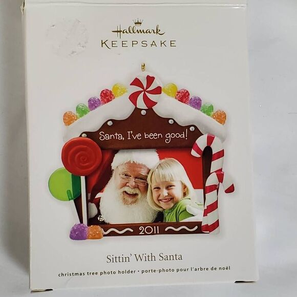 2011 Hallmark Keepsake Ornament "Sittin' With Santa" Photo Holder Frame – Ginger - Picture 5 of 5